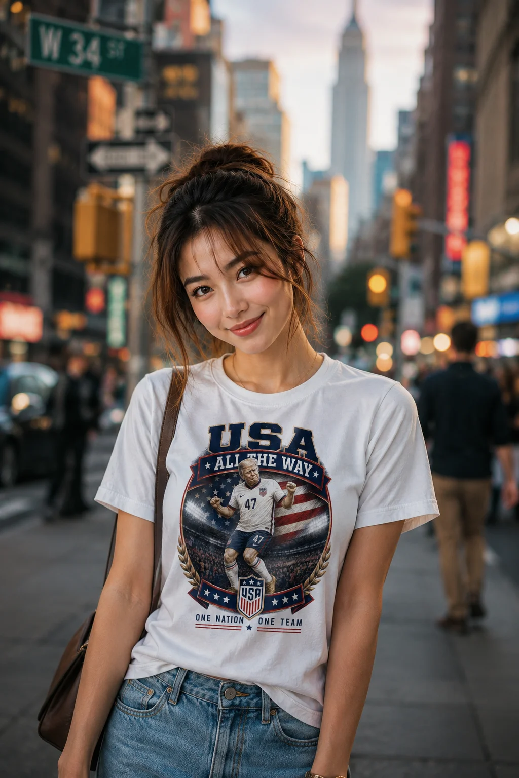 Trump USA Soccer Dance Tee Girl