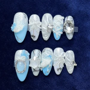 ice blue crystal swan