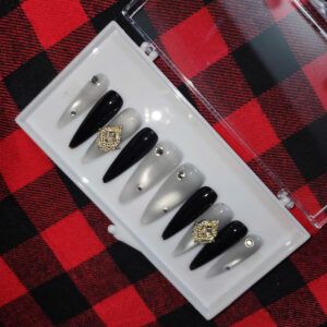 pink ribbon balletcore press on nails | milky white & rose cat eye | 3d coquette bow accents | cute handmade soft girl aesthetic nails (copy)