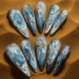 pink floral gold luxury nail set (copy)