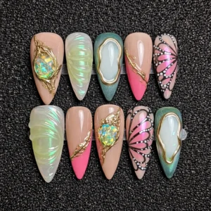 Iridescent Butterfly Luxury Press On Nails