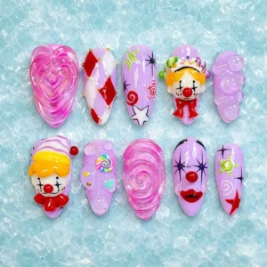 Kawaii Clown Candy 3D Nail Art Design Set