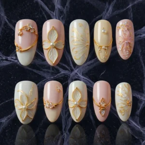 3d mushroom & flower forest gel press on nails (copy)
