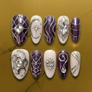 green marble gemstone nail set (copy)