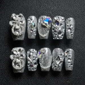 brown leopard luxury press on nails with gold accents (copy)