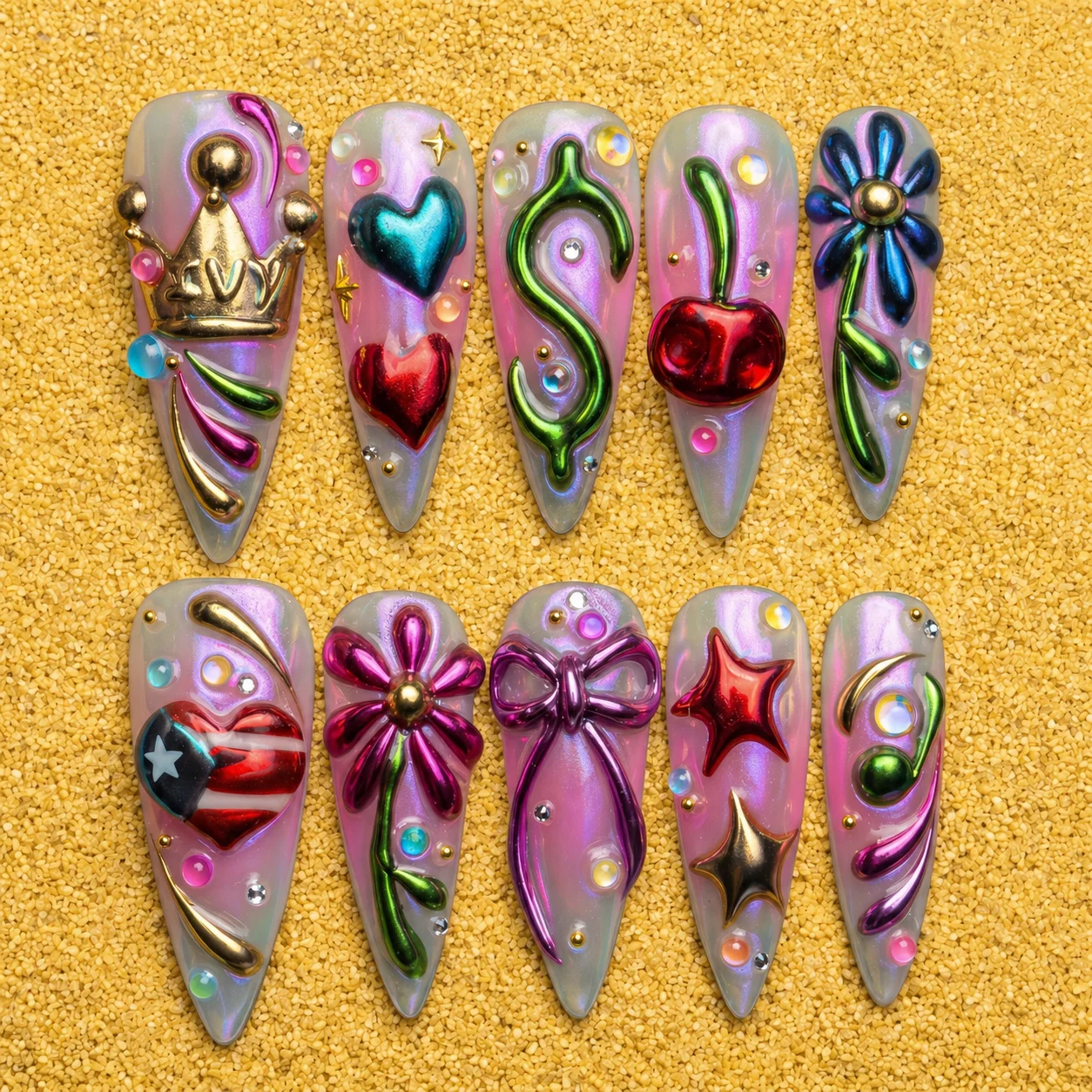 3d chrome iridescent nail art set 3d chrome iridescent nail art set