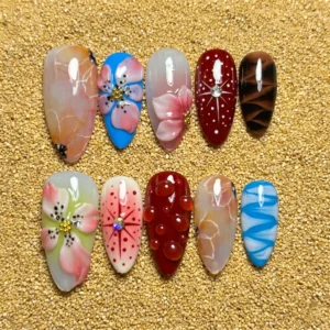 Mixed Floral Marble Gloss 3D Accent