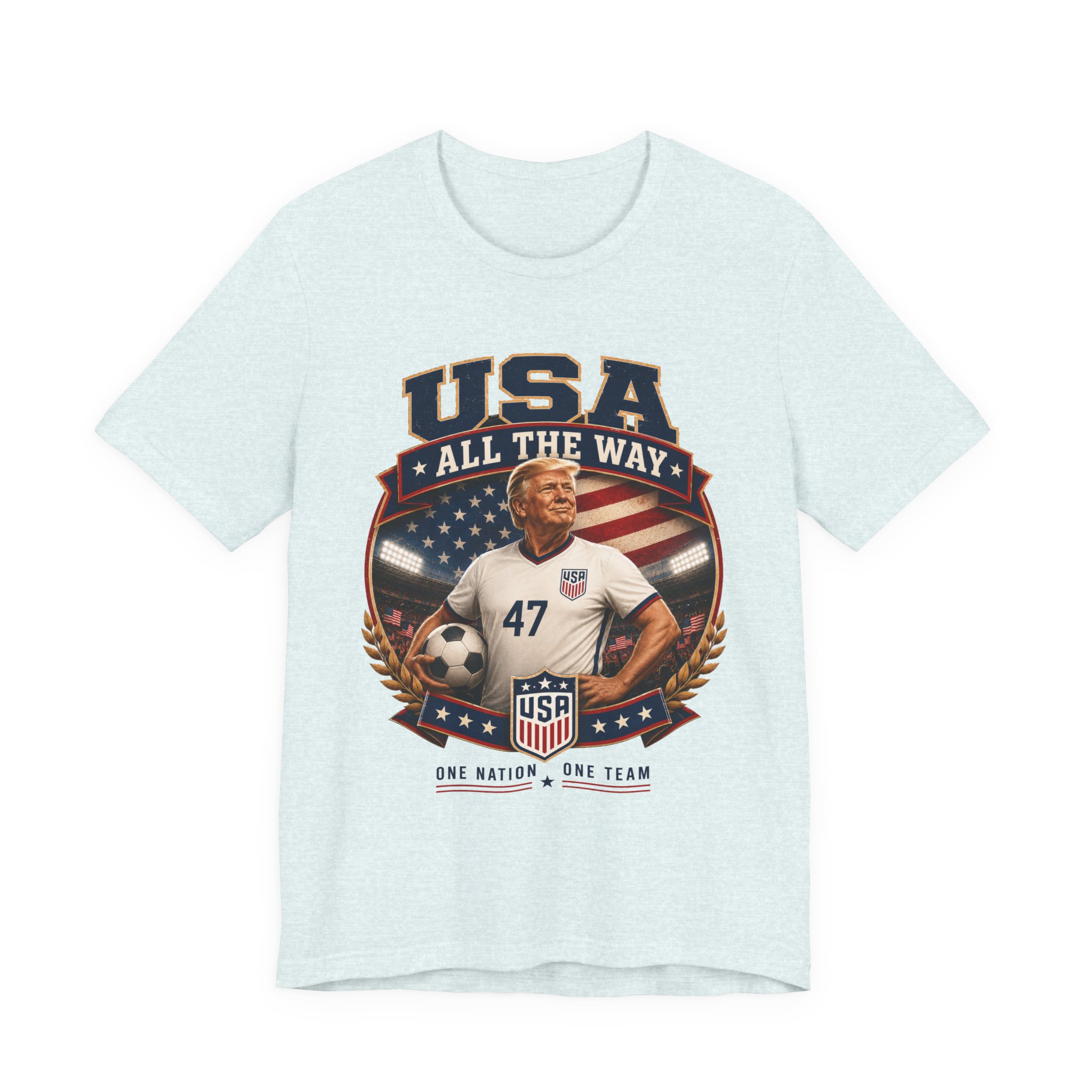 usa all the way soccer t shirt — one nation, one team usa all the way soccer t shirt — one nation, one team