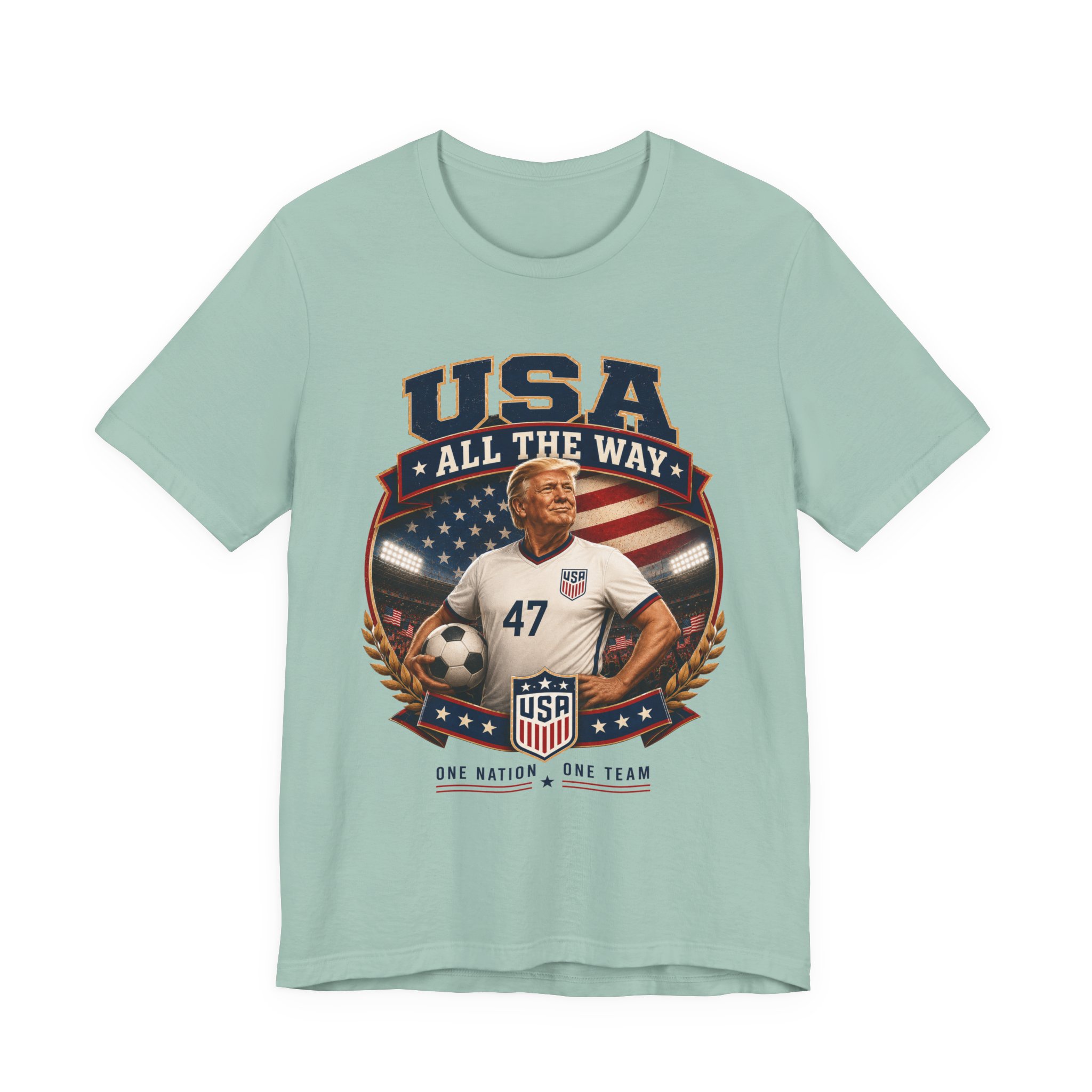 usa all the way soccer t shirt — one nation, one team usa all the way soccer t shirt — one nation, one team