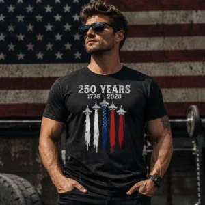 250 years usa fighter jet tee