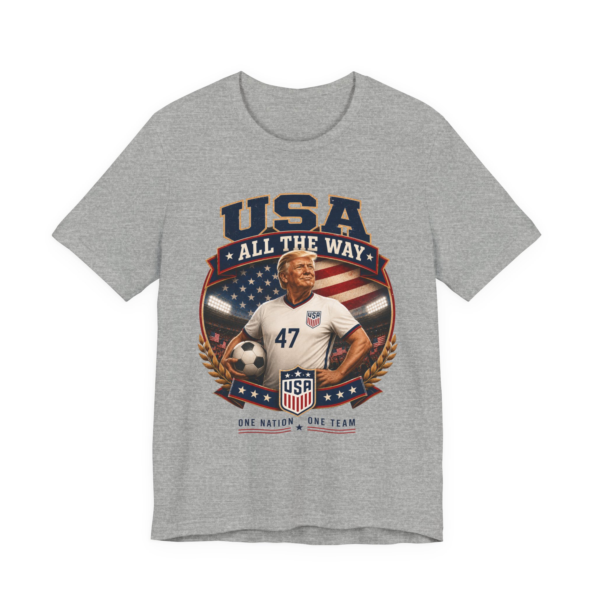 usa all the way soccer t shirt — one nation, one team usa all the way soccer t shirt — one nation, one team