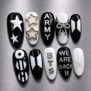 bts army star nails
