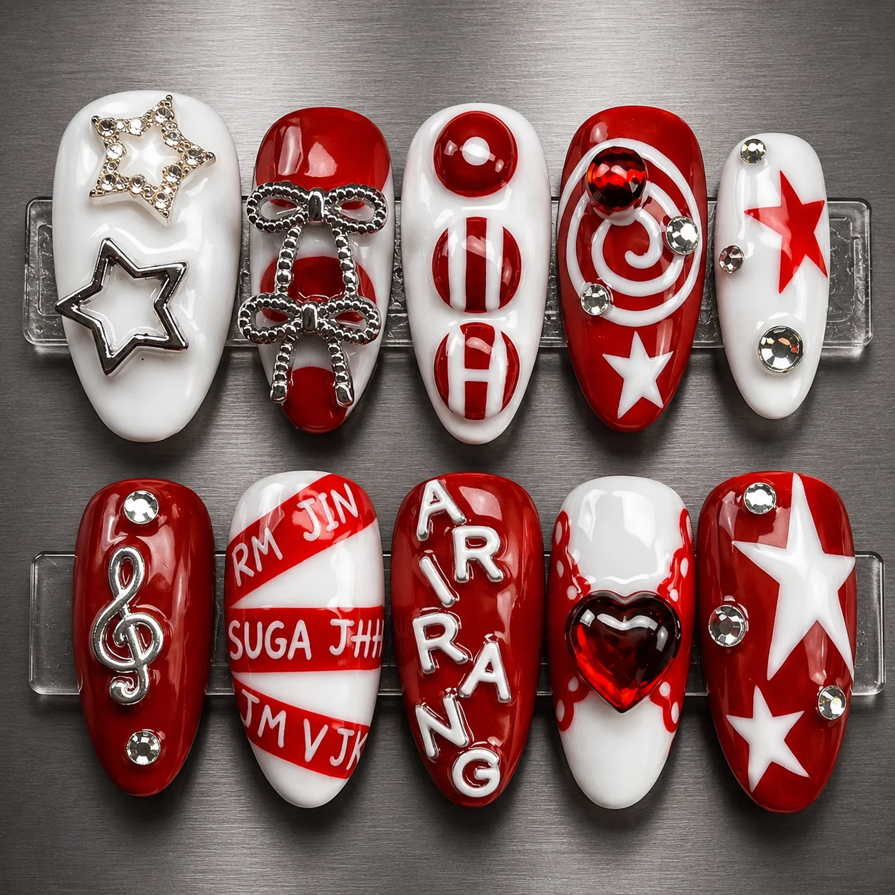 bts red army nails bts red army nails