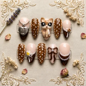 cute puppy bow nails