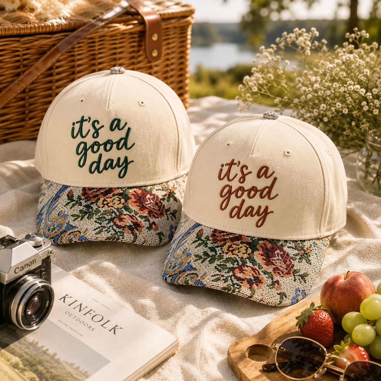 good day floral cap good day floral cap
