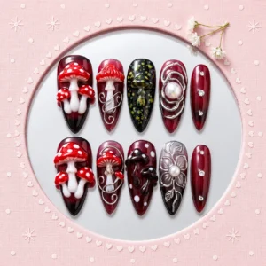 gothic mushroom nails