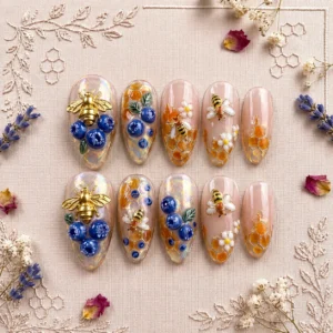 honey bee bloom nails