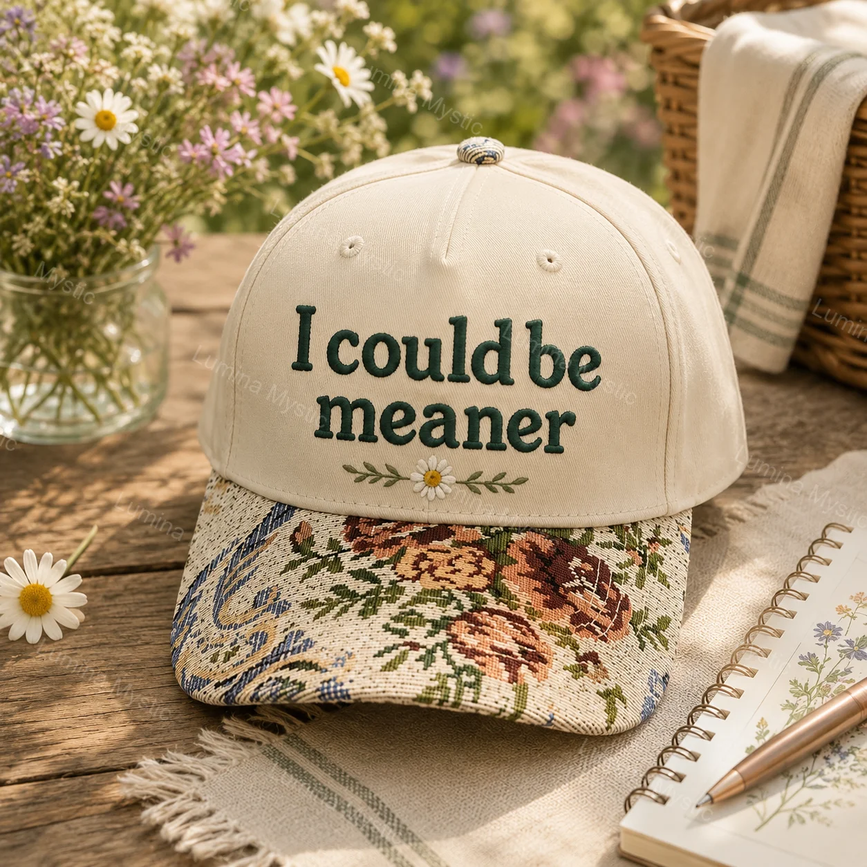 i could be meaner floral tapestry cap i could be meaner floral tapestry cap