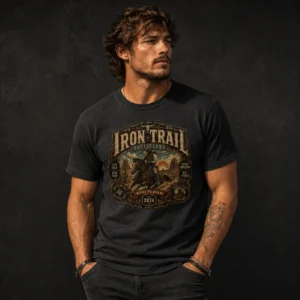 iron trail cowboy tee mock zi