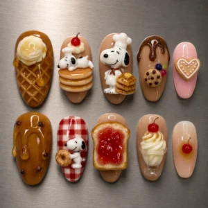 Kawaii Dessert Snoopy Nails