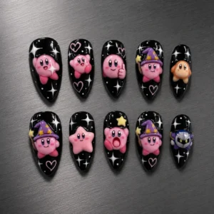 Kirby Galaxy Nails
