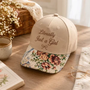 literally just a girl tapestry cap