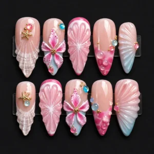 Mermaid Shell Bloom Nails