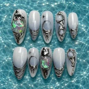 Moonlit Opal Nails