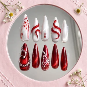 red snake aura nails