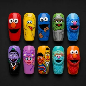 Retro Puppet Pop Nails