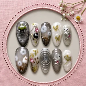 studio ghibli forest nails