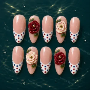 vintage rose dots