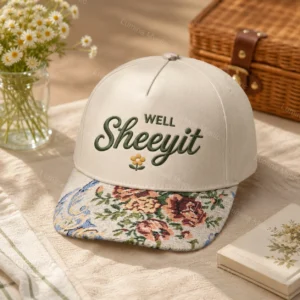 well sheeyit vintage floral brim hat