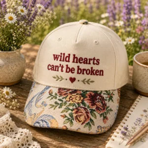 wild hearts tapestry floral brim cap