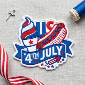 4th july hot dog ice cream badge