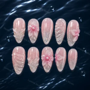 blush crystal nails
