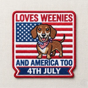 dachshund america 4th july square patch