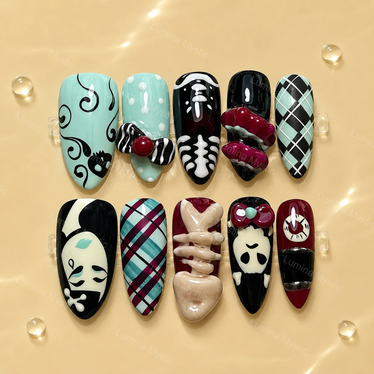 dark punk charm nails dark punk charm nails
