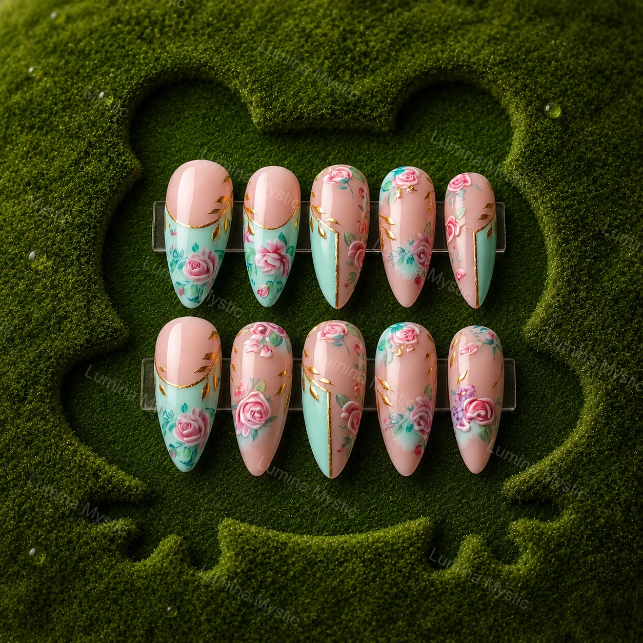 floral french press on nails floral french press on nails