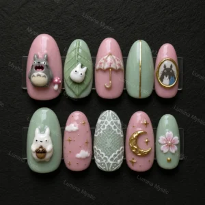 forest spirit 3d fantasy nails