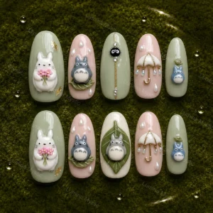 forest totoro garden nails