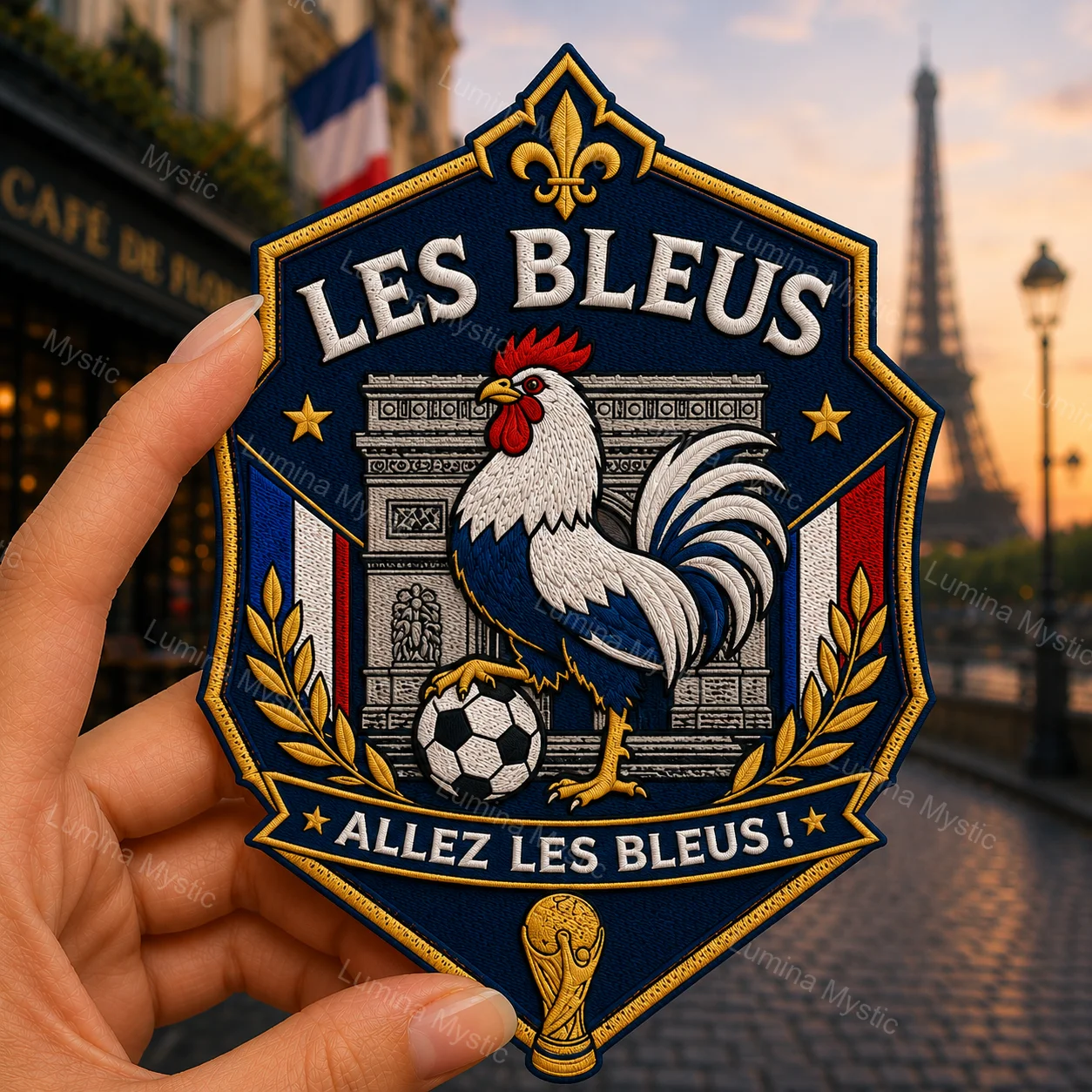 france allez les bleus rooster patch france allez les bleus rooster patch