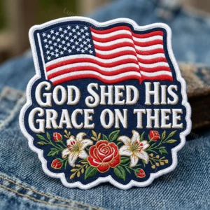 god shed his grace floral rose patch
