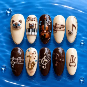 jazz & soul musical press on nails