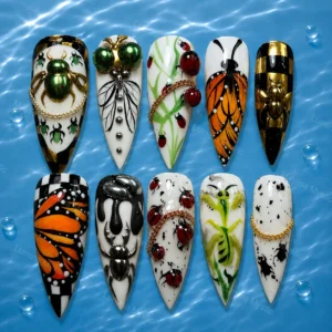 luxe insect art nails