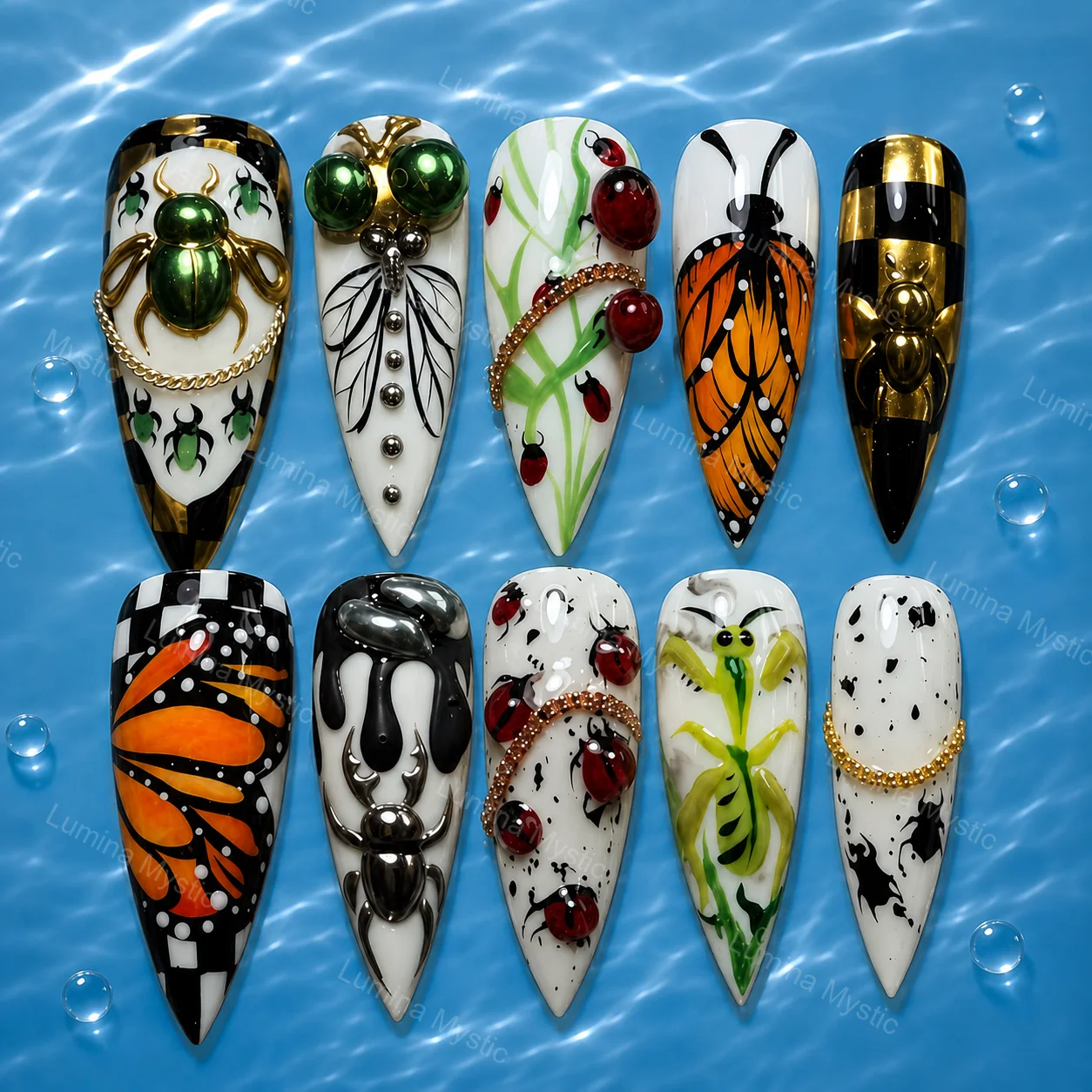 luxe insect art nails luxe insect art nails