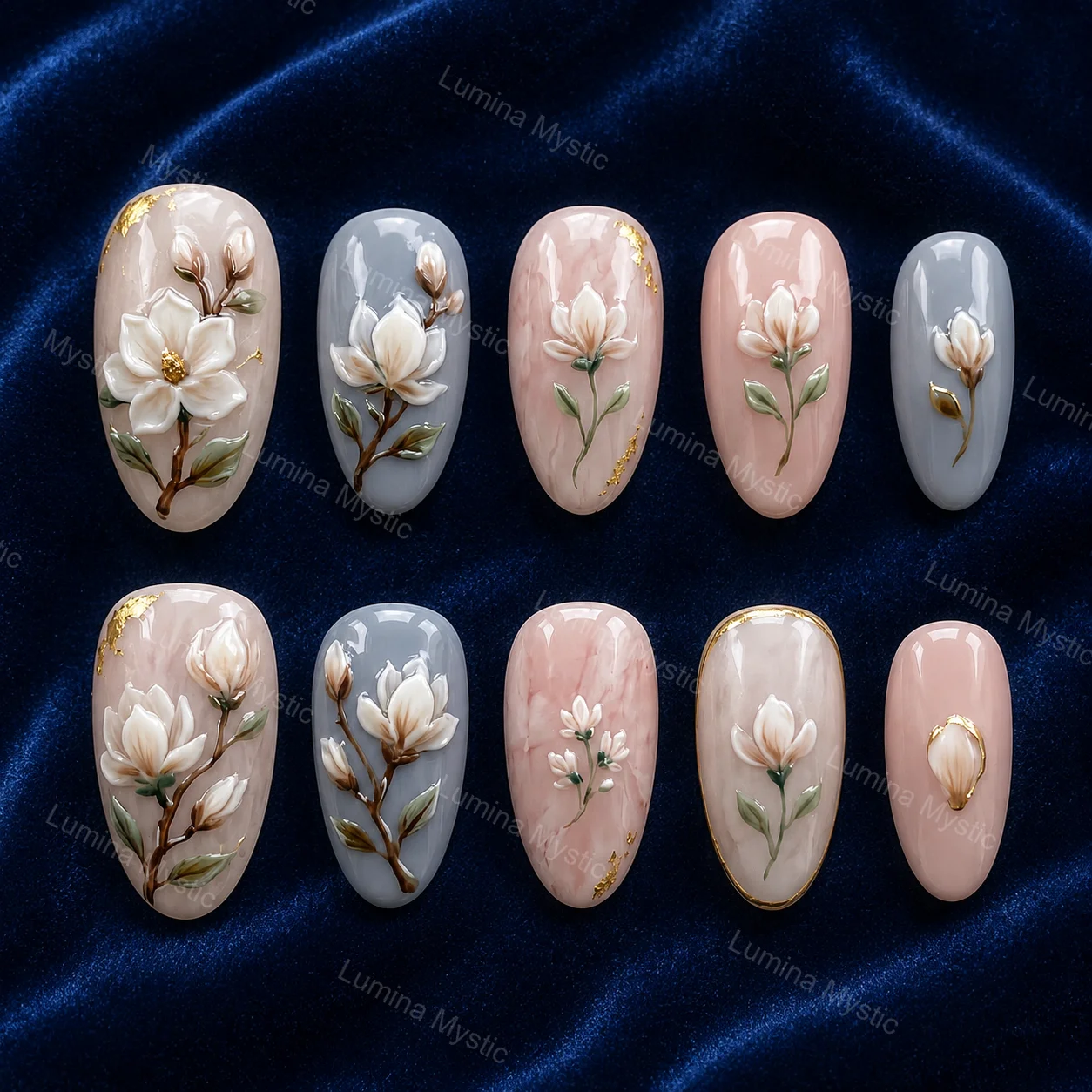 magnolia marble press ons magnolia marble press ons
