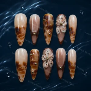 mocha bloom nails