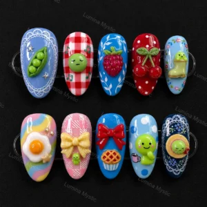picnic garden 3d playful nails