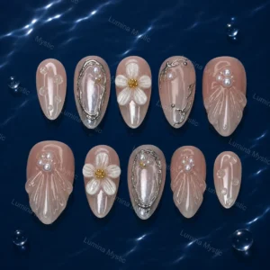 silver petal nails